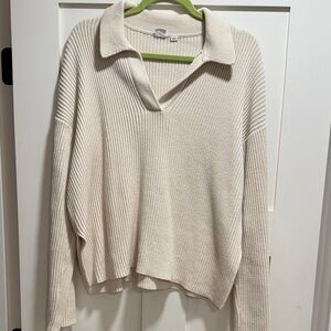 GAP Women's Cream V-Neck Sweater